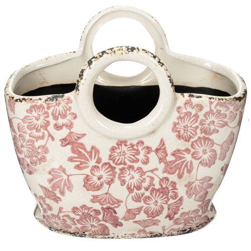 kohteita Koristeellinen kukkaruukku kahvalla, kukkakuvio, 21 cm