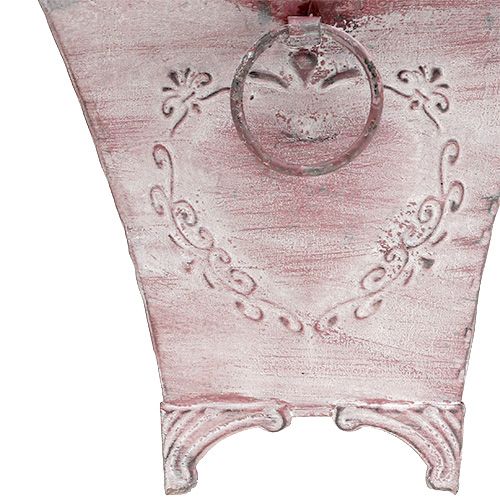 Floristik24 Peltikukkaruukku neliö vaaleanpunainen 16,7cm x 16,7cm K16,5cm