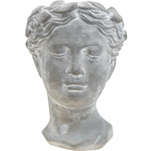 Floristik24 Ruukun rintakuva valkoinen pesty kasvinpääbetoni Ø10cm H21cm