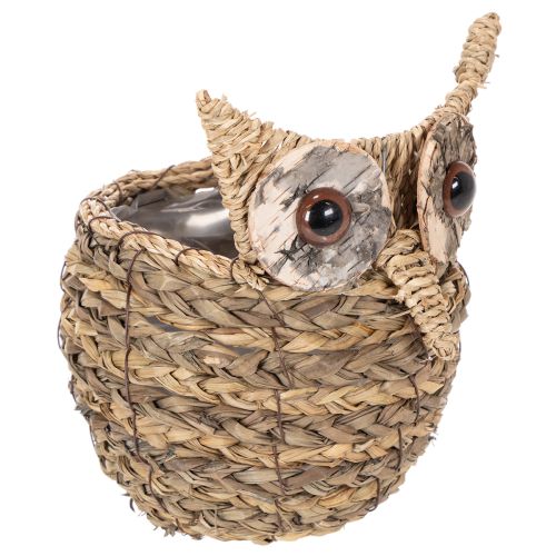 Käsin punottu pöllökoristeinen ikkunalaudalle, 18 cm