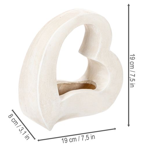 Sydämenmuotoinen koriste istutuksiin ja kukka-asetelmiin, avoin muotoilu, moderni sydämenmuoto, 19 cm | Floristik24.fi