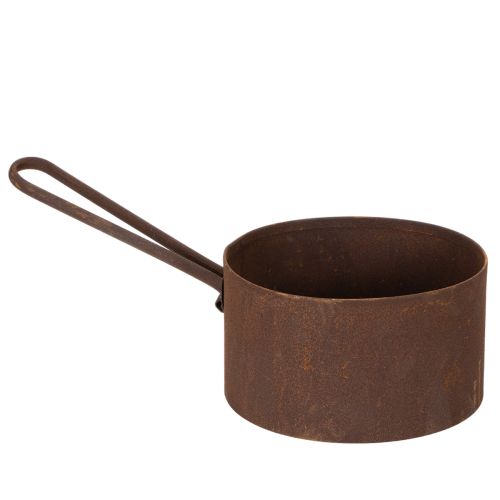 Metallinen ruukku, istutusastia, ruosteenvärinen astia, koriste-esine, Ø20cm K11cm