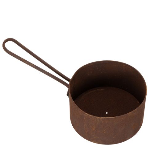 Metallinen ruukku, istutusastia, ruosteenvärinen astia, koriste-esine, Ø20cm K11cm | Floristik24.fi