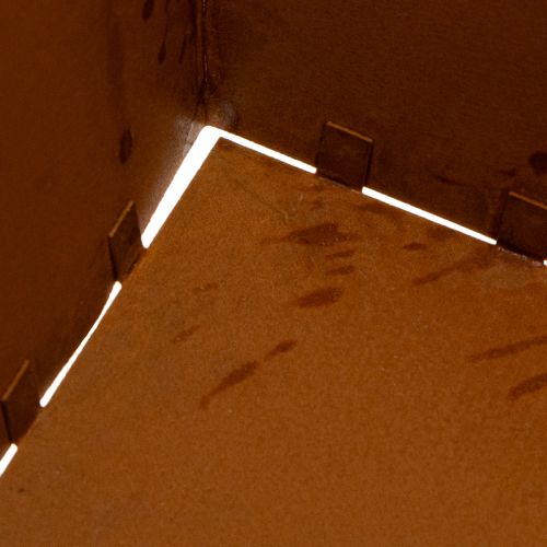 Metallinen kukkaruukku linnuilla, istutuslaatikko, jousi, ruosteenvärinen, 15,5 cm korkea | Floristik24.fi