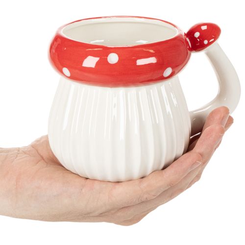 Keraaminen muki, jossa kärpässienikuvio koristeeksi, 10 cm | Floristik24.fi