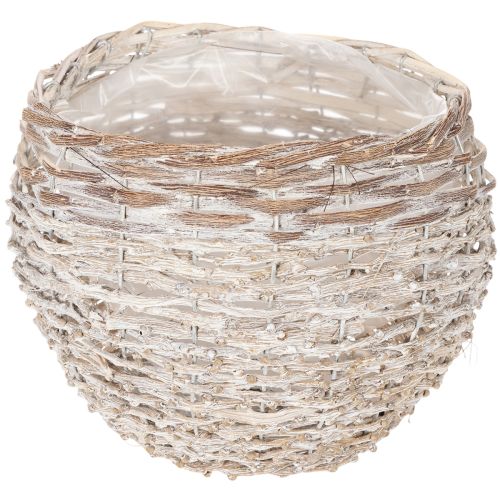 Pyöreä punottu kori, iso koristekori istutukseen, 23 cm