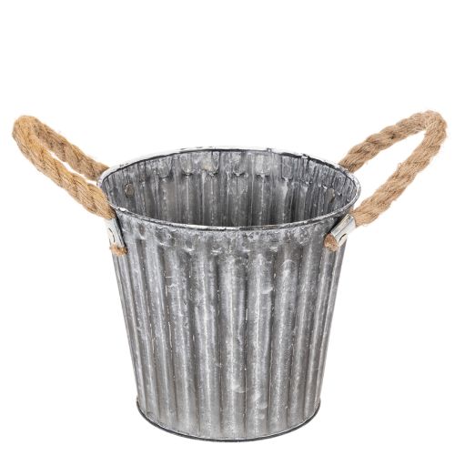 Metallinen ruukku, koristeellinen ruukku kahvoilla, istutusruukku, välipalaruukku Ø16,5 cm ostaa | Floristik24.fi