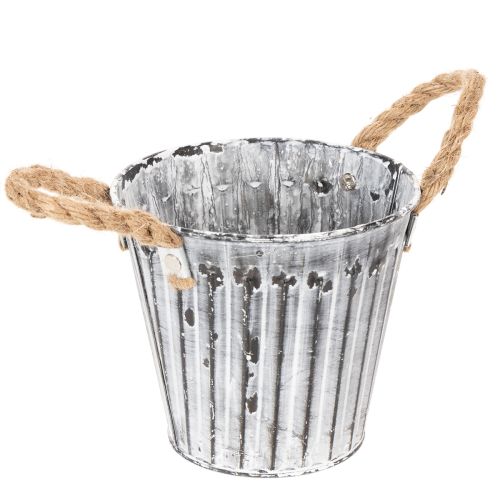 Kukkaruukku kahvoilla, metallinen istutusruukku, koristeellinen ruukku istutukseen Ø14,5 cm | Floristik24.fi