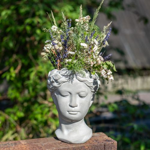 Floristik24 Ruukun rintakuva valkoinen pesty kasvinpääbetoni Ø10cm H21cm