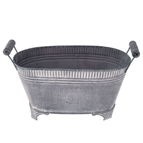 Floristik24 Plant Pot Soikea kukkaruukku Metallinen Jalka Purppura Valkoinen L28cm
