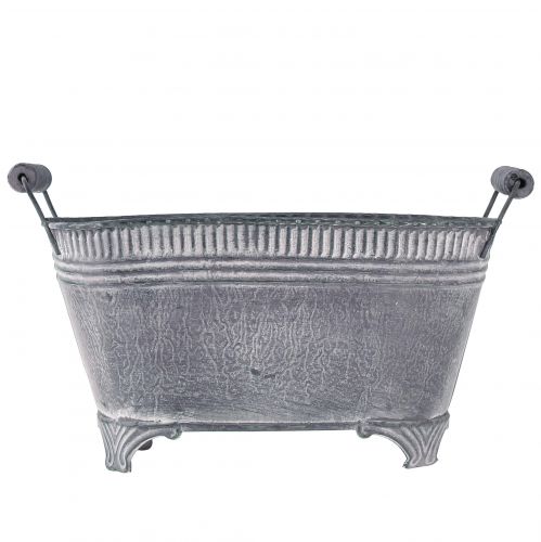 Floristik24 Plant Pot Soikea kukkaruukku Metallinen Jalka Purppura Valkoinen L28cm