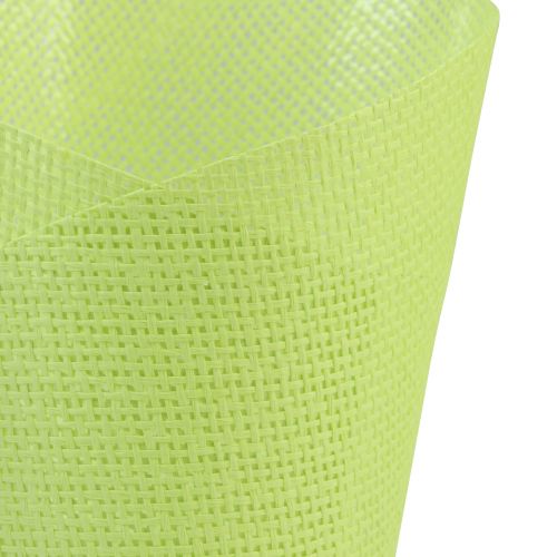 kohteita Ruukku kudottu paperi vihreä keltainen violetti Ø9cm K18cm 9 kpl