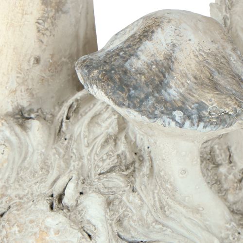 kohteita Sienikoriste, valettu kivi, harmaanvalkoinen, pesty, 21,5 × 18 × 22 cm