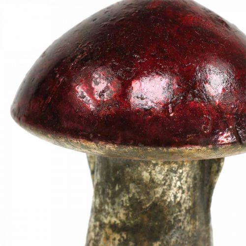 Floristik24 Deco sienet lasi punainen syksy koriste pöytäkoristeet Ø6,5cm K10cm 3kpl