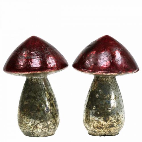 Deco sienet metalli punainen vintage syksykoristeita Ø9cm K13,5cm 2kpl