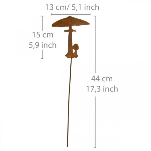 Floristik24 Rust deco sienipuutarhan paalu metallinen syksykoristelu 44cm