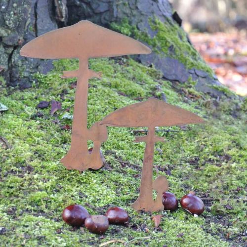 Floristik24 Rust deco sienipuutarhan paalu metallinen syksykoristelu 44cm