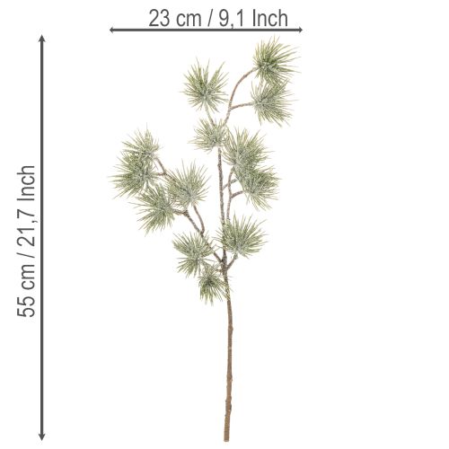Keinotekoinen kuusenoksa, iso männynoksa talvikoristeeseen, 55 cm, 3 kpl | Floristik24.fi