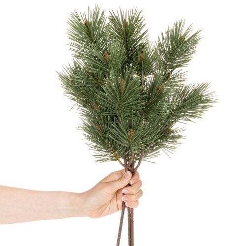Keinotekoinen männynoksa koristeellisena kuusenoksana, 55 cm, 3 kpl | Floristik24.fi