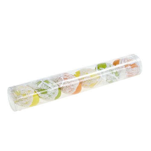 Floristik24 Muoviset koristeelliset munat tylliä ripustettavaksi 6cm 6kpl