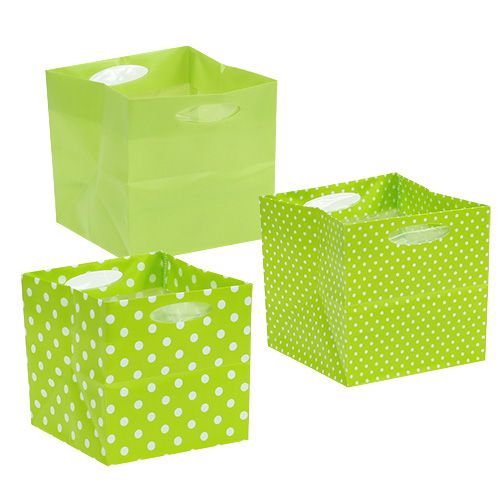 Muovipussi 12cm x 12cm x 12cm vihreä lajittelu. 12 kpl