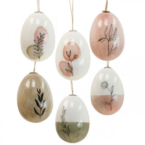Floristik24 Muoviset pääsiäismunat ripustettavaksi Ostedeko Ø5cm K7cm 6kpl