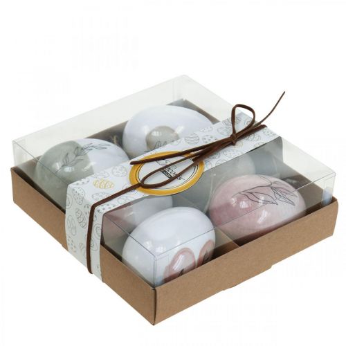 Floristik24 Muoviset pääsiäismunat ripustettavaksi Ostedeko Ø5cm K7cm 6kpl