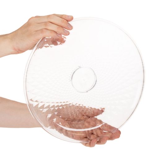 Koristeellinen läpinäkyvä pyöreä kulho jalalla, 32 cm | Floristik24.fi