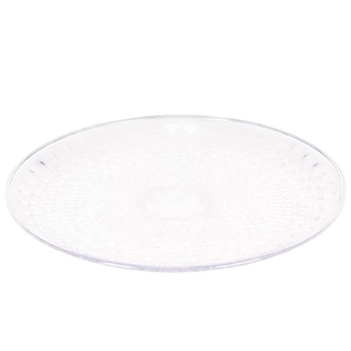 Koristeellinen läpinäkyvä pyöreä kulho jalalla, 32 cm | Floristik24.fi