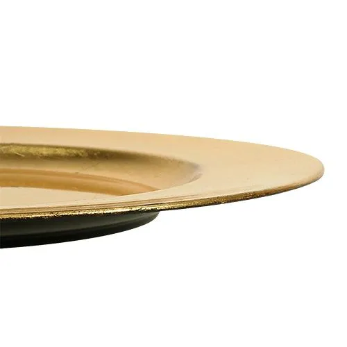 Muovilevy Ø33cm kultaa lehtikultaefektillä | Floristik24.fi