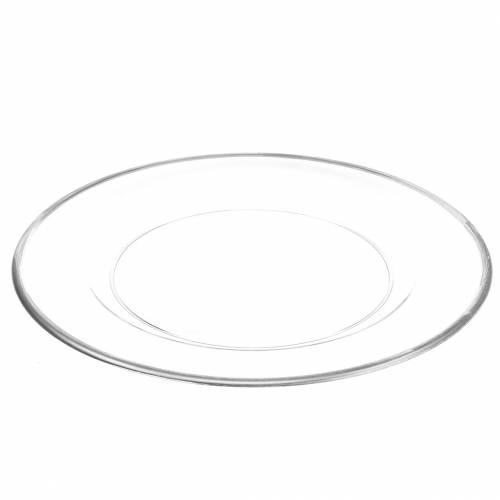 Floristik24 Koristelautanen hopeareunuksella kirkasta muovia Ø33cm