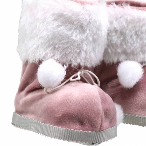 kohteita Joulukuusikoristeet muhkeat kenkäparit harmaa / vaaleanpunainen 10cm x 8cm 2kpl
