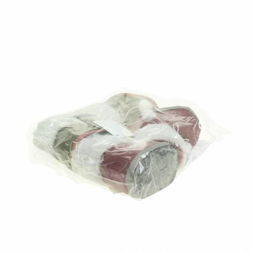 Floristik24 Joulukuusikoristeet muhkeat kenkäparit harmaa / vaaleanpunainen 10cm x 8cm 2kpl
