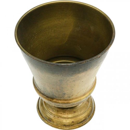 Vintage istutuskone metallikuppimaljakko messinkiä Ø14cm K17cm | Floristik24.fi