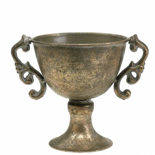 Metallinen pikari Antiikki Kulta Ø14cm K16cm