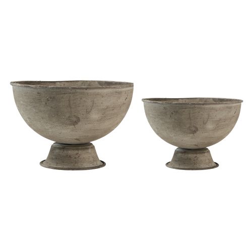kohteita Kuppikulho koristeellinen pokaali metallinharmaa Ø12,5/15cm 2 kpl setti