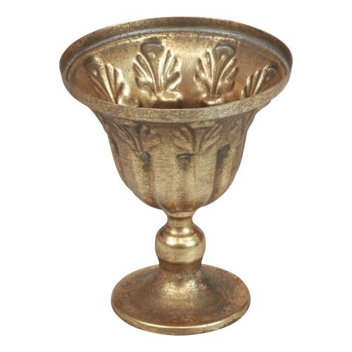 Kupin maljakkokoristeet kuppi metallinen pikari kultaa antiikki Ø13cm K15,5cm
