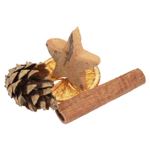 Floristik24 Potpourri joulukäpyjä appelsiiniviipaleet kanelipuuta 150g