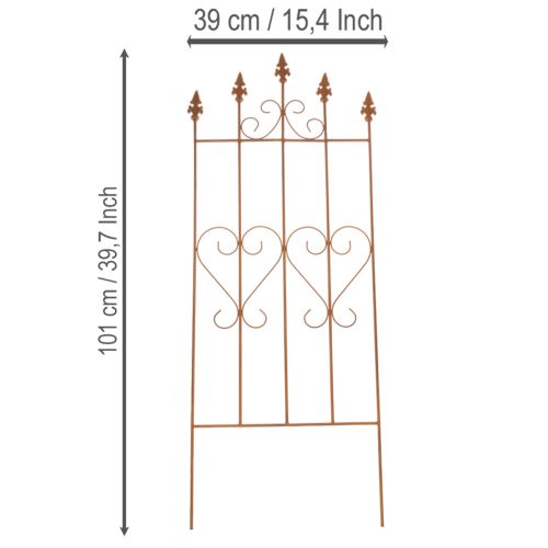 kohteita Sydänaiheinen säleikkö, romanttinen kiipeilyapu puutarhapoluille tai terasseille, 101 cm