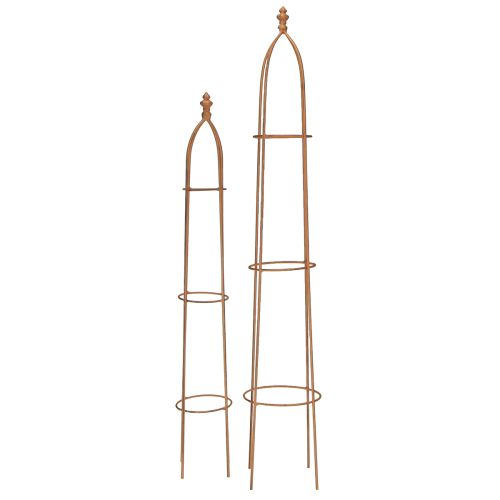 Floristik24 Trellis Metal Rust Look Obelisk 69/86cm 2 kpl setti