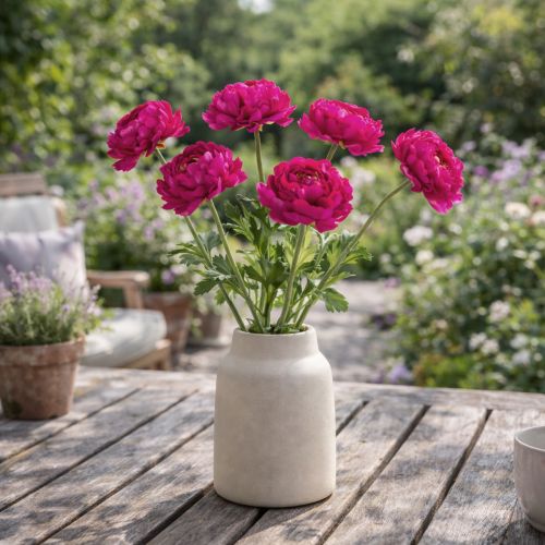 kohteita Keinotekoinen leinikki yksittäisenä kukkana ajattomaan ja monipuoliseen sisustussuunnitteluun, 51 cm, 3 kpl