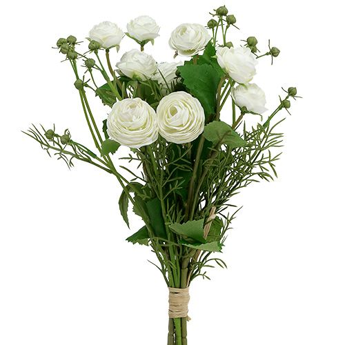 Floristik24 Ranunculus-kimppu valkoinen 42cm