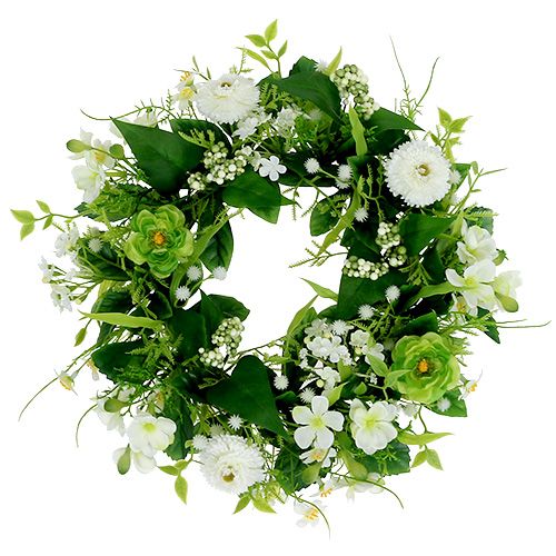 Floristik24 Ranunculus-seppele Bellis-valkoisella Ø30cm