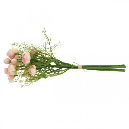 Floristik24 Keinotekoinen Ranunculus-kimppu kukkakoristelu silkkikukat vaaleanpunainen L37cm