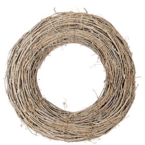 Koristeellinen seppele, rottinkioksat, valkoiseksi pesty, luovaan suunnitteluun, 50 cm