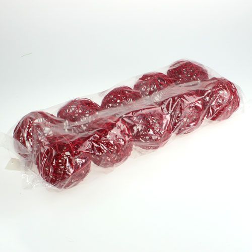 Floristik24 Rottinki pallo 10cm punainen 10kpl