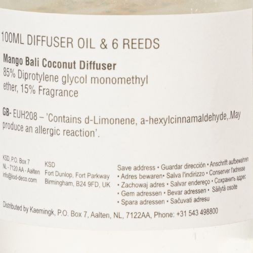 kohteita Huonetuoksudiffuusori eksoottisella kookoksen ja mangon tuoksulla pitkäkestoiseen raikkauteen kotona, 19 cm, 2 kpl