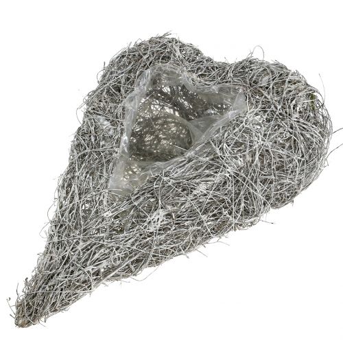 Viiniköynnöksen sydän kasviin valkoinen pesty 35cm x 23cm 1kpl | Floristik24.fi