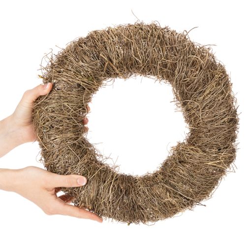 Luonnonmateriaalista valmistettu seppele, luonnonmateriaalista valmistettu koristeseppele tee-se-itse-projekteihin, 35 cm | Floristik24.fi