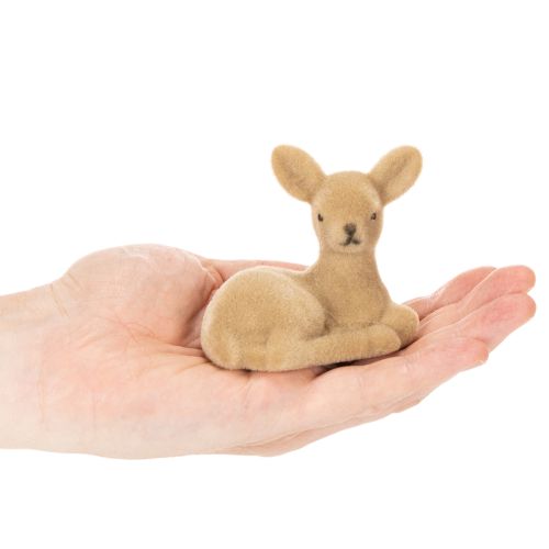 Koristeellinen, makuuasennossa oleva kellanruskea figuuri pöytäkoristeeseen, 8 cm, 6 kpl | Floristik24.fi